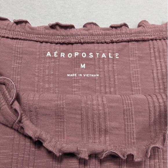 Aeropostale Baby Tee Woman's Medium Purple Ribbed Clean Girl y2k - Picture 5 of 7